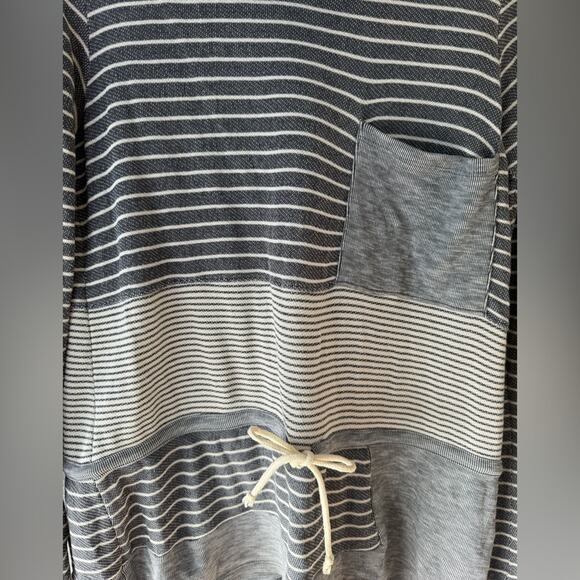 Anthropologie Saturday Sunday Striped Cowl Neck Drawstring Waist Sweater Size L - Picture 3 of 9